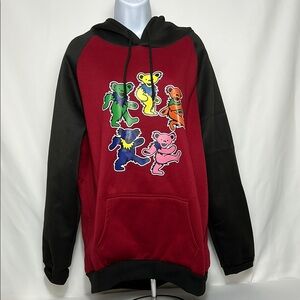 Dancing Bears Women’s Size XL Black Red Pullover Hoodie Sweatshirt